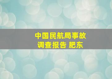 中国民航局事故调查报告 肥东